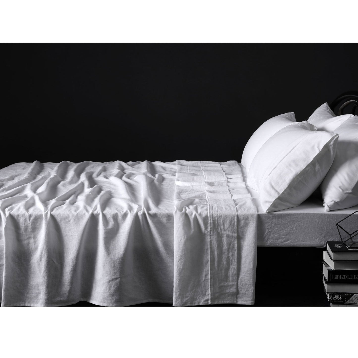 Kids white linen sheet set in single size by Vintage Design, perfect for cozy bedrooms.