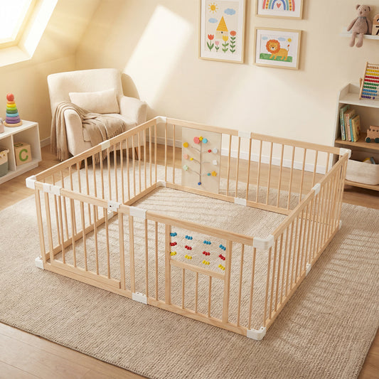 Natural Pine Wood Multi Shape Playpen | Interactive Toys
