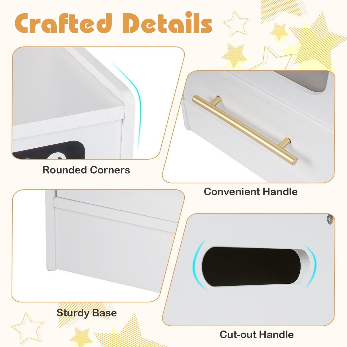 White Wooden Kitchen Playset | Lights Sounds & Accessories