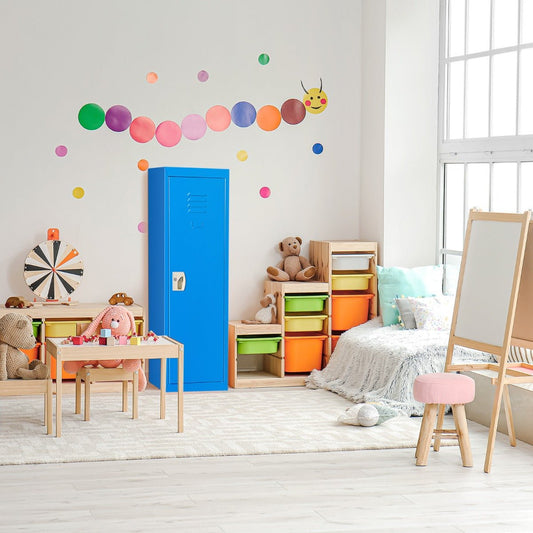 Children's Metal Storage Locker - 122cm with Hanging Rod and Shelf
