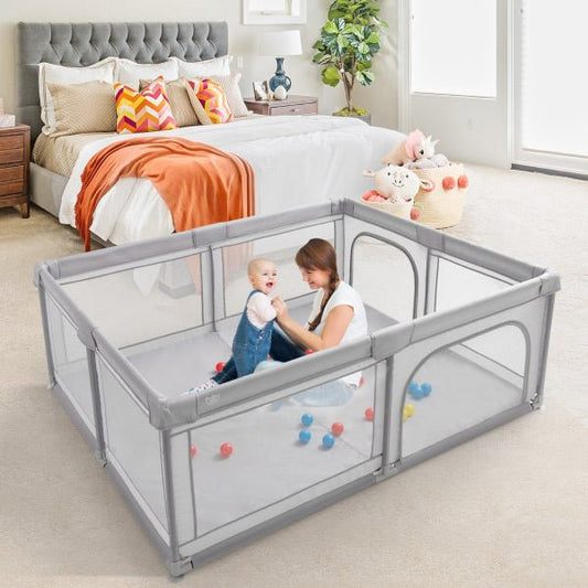 Extra Large Playpen Play Yard for Babies and Toddlers with Ocean Ball Pit