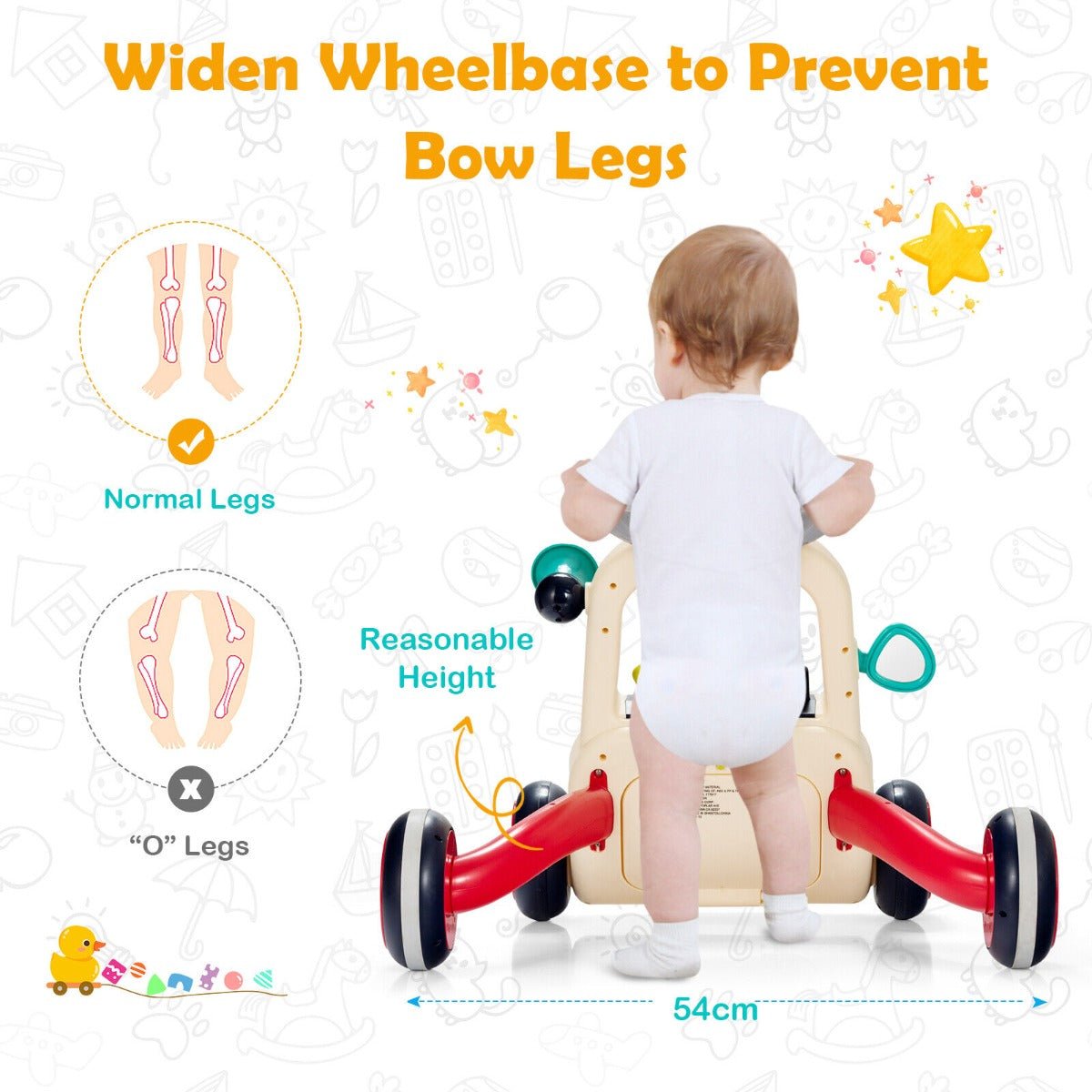 2-in-1 Learning Walker for Babies Over 9 Months: Interactive Toy with Music and Light