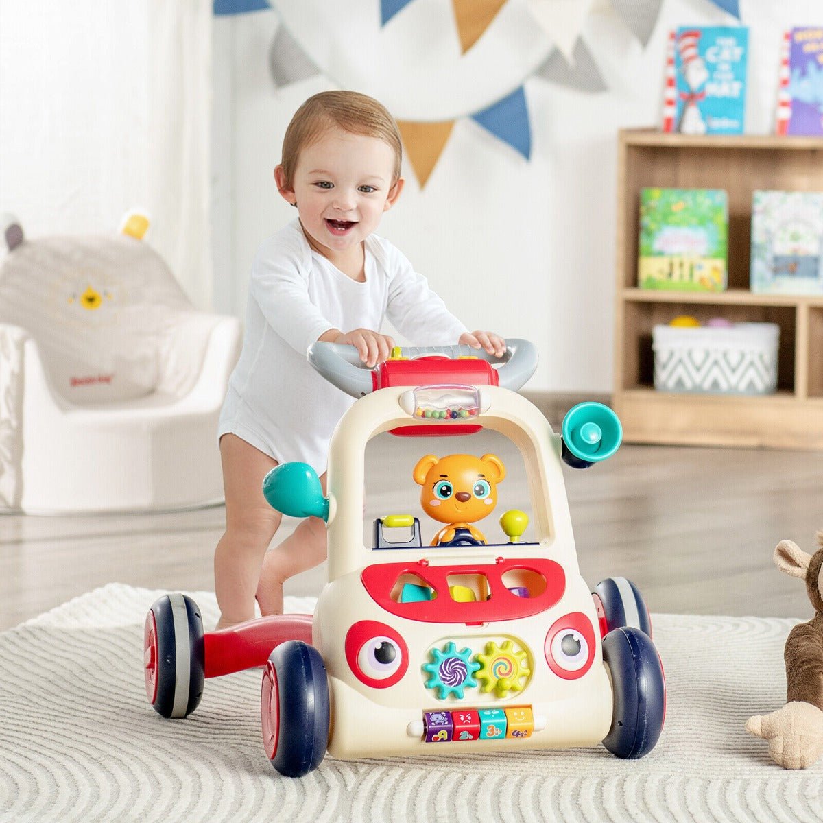 Engaging Toddler Walker with Music and Light: 2-in-1 Learning Toy for Babies Over 9 Months