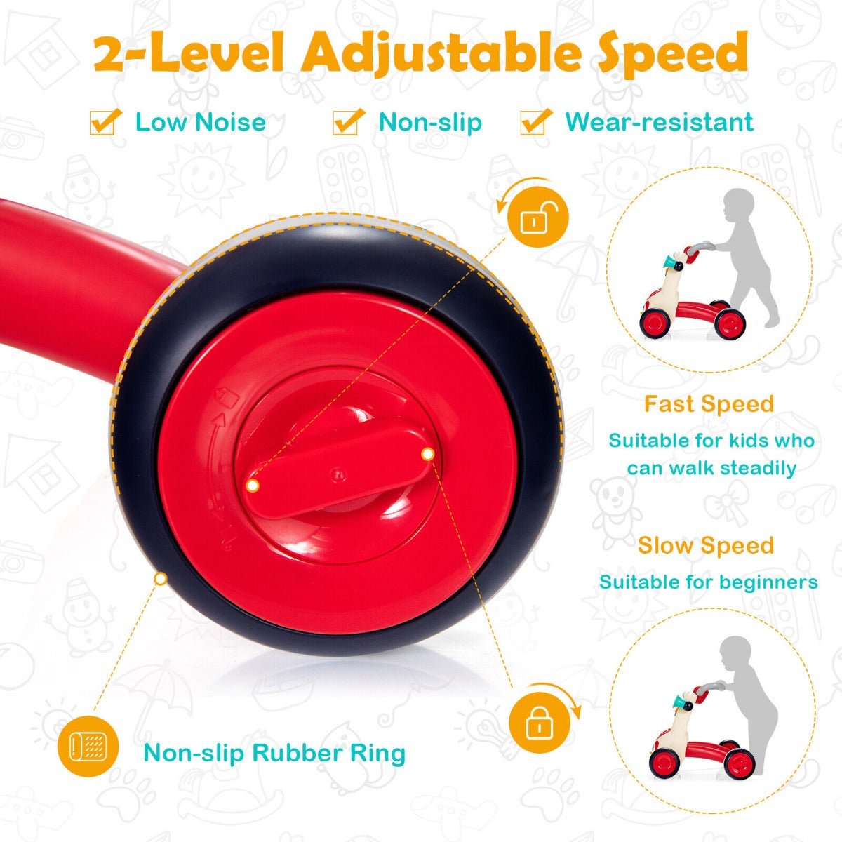 Baby Walker with Music and Light: 2-in-1 Learning Toy for Toddlers Over 9 Months