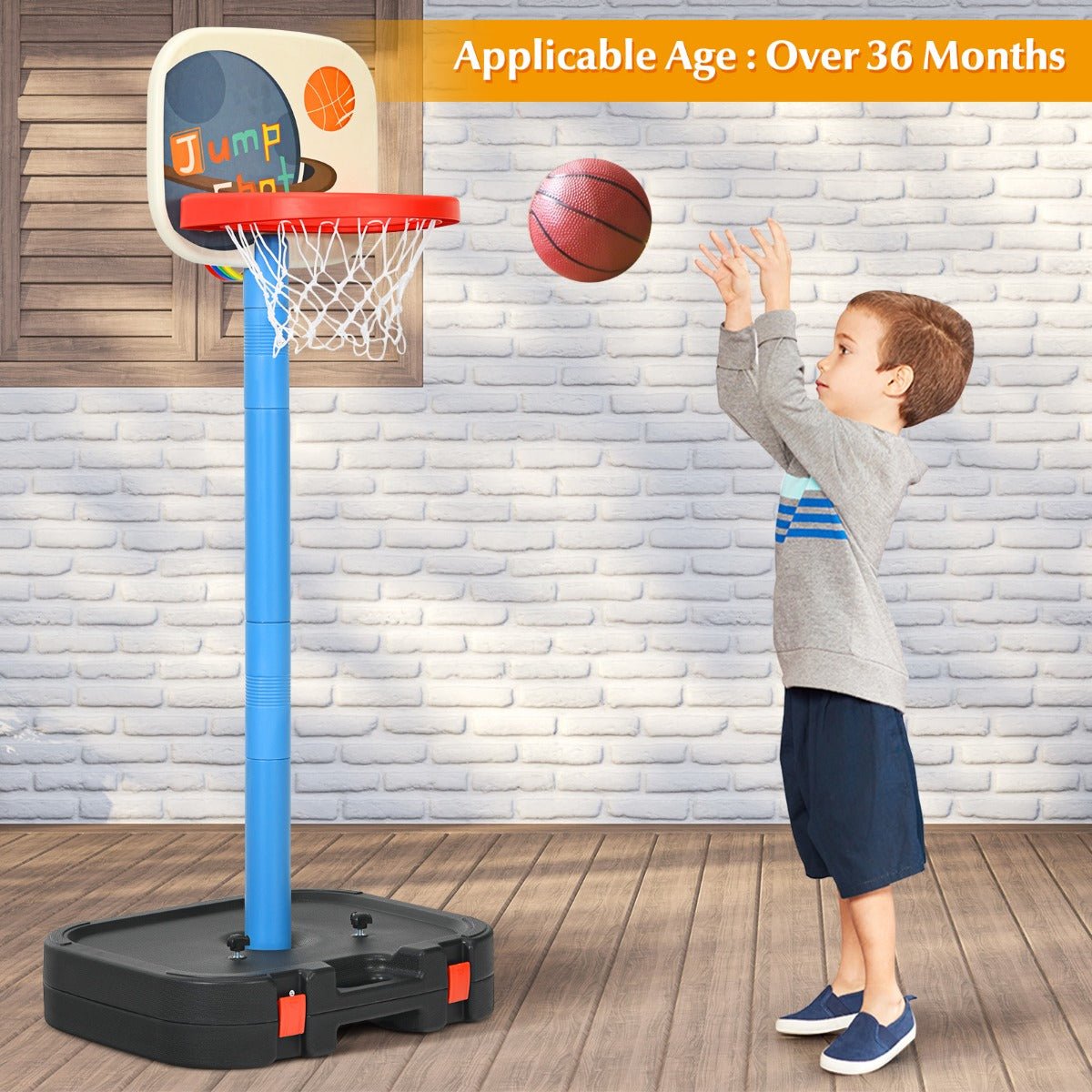 2-in-1 Basketball Set with Ring Toss: Double Fun for Kids