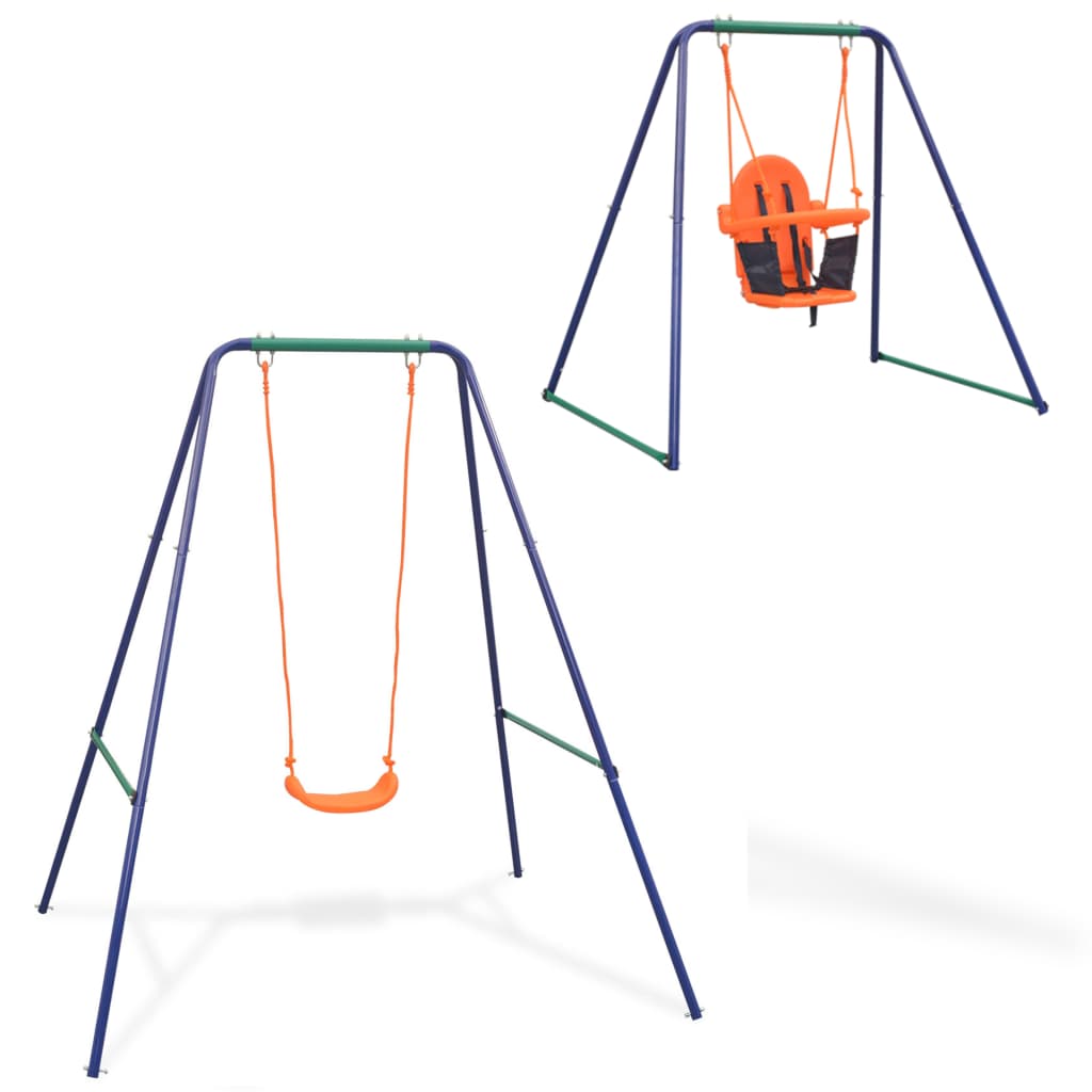  vidaXL 2-in-1 Single Swing and Toddler Swing Orange | Kids Mega Mart | Shop Now!

