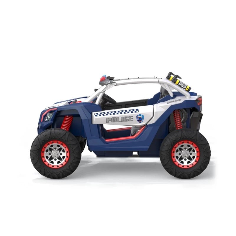 24V Police Beach Buggy Kids Ride On Toy Blue - Two Seater