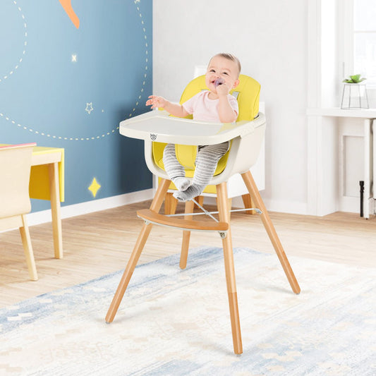 Buy 3-in-1 Baby High Chair in Yellow - Adjustable Legs and Tray