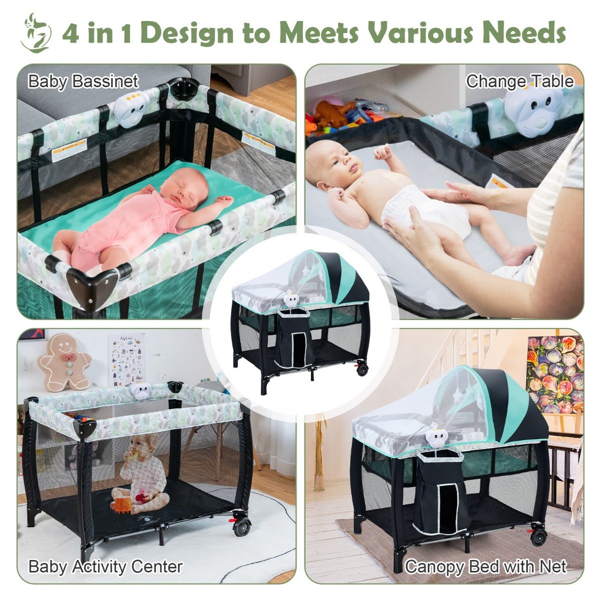 3-in-1 Convertible Portacot - Detachable & Adjustable Net for Tranquil Sleep 3-in-1 Convertible Portacot - Detachable & Adjustable Net for Tranquil Sleep