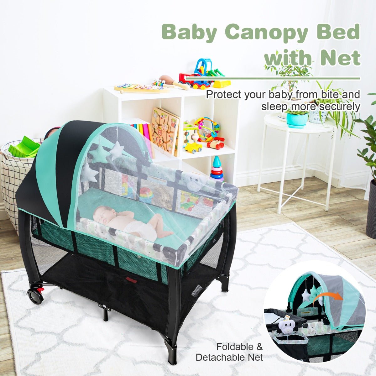 3-in-1 Baby Portacot with Adjustable Net - Secure Slumber and Adaptation