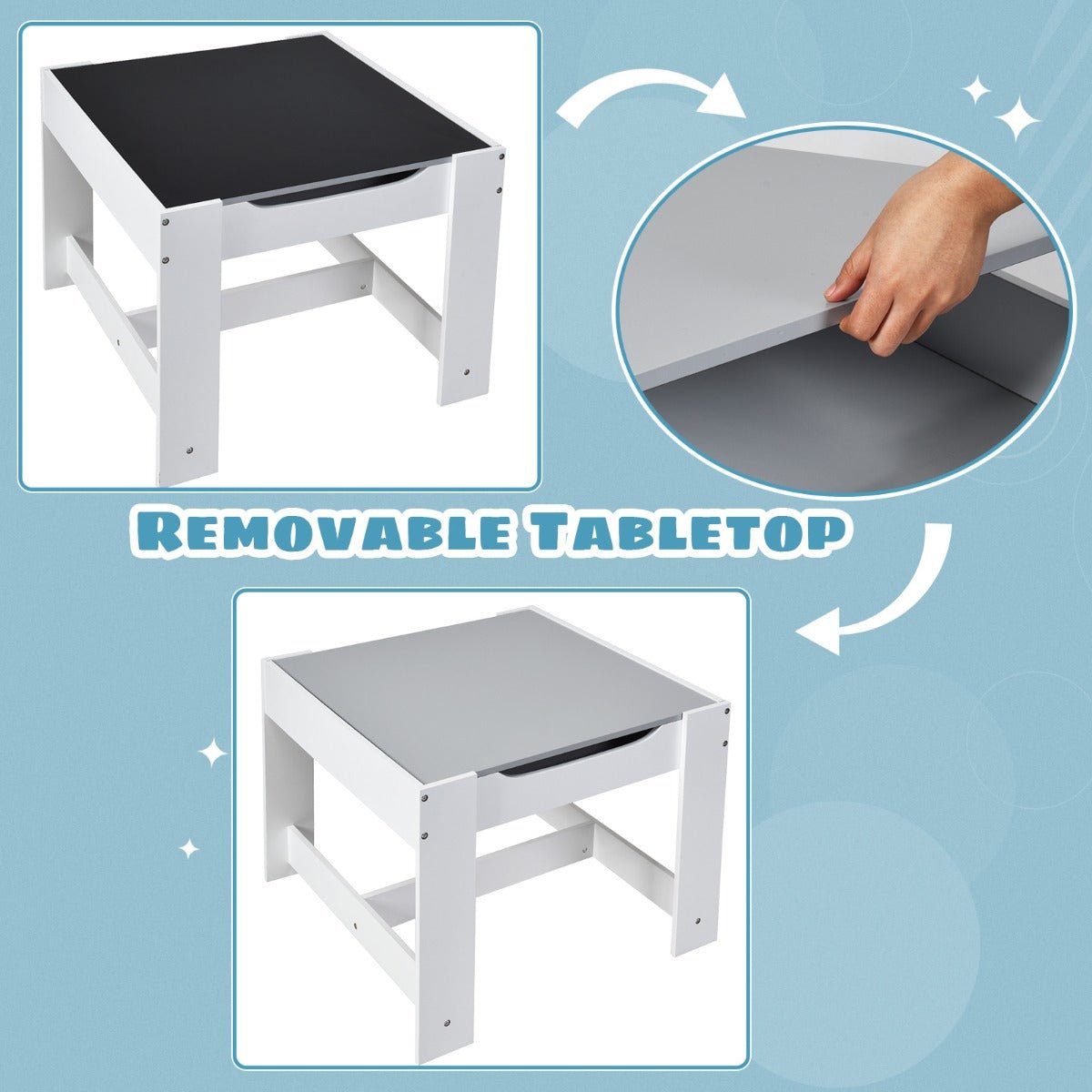 Children's Multi-Activity Table & 2 Chairs Set - Explore, Create, Connect