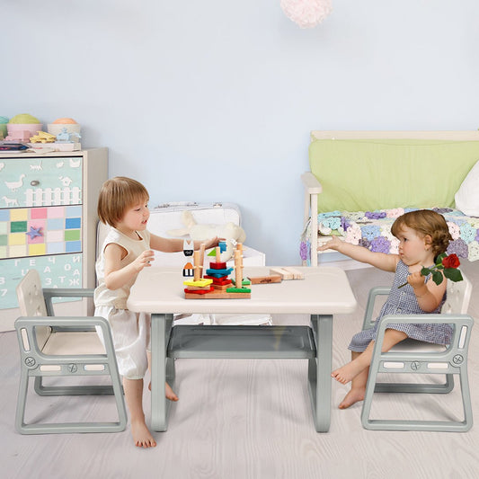 Children's Table and Chairs with Storage Shelf - Discover, Organize, Play