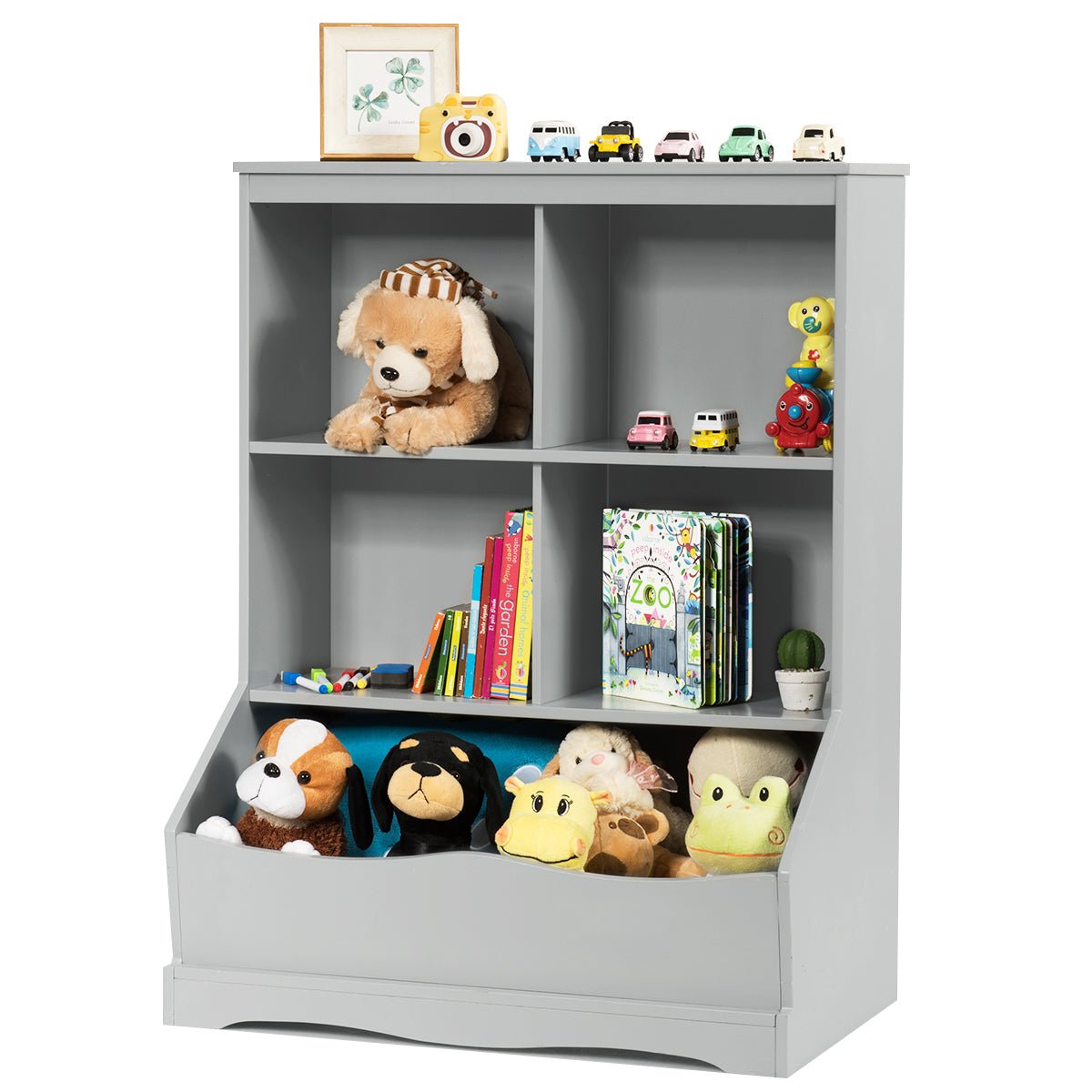 Enhance Reading with the Grey 3-Tier Wooden Bookshelf - Buy Now!