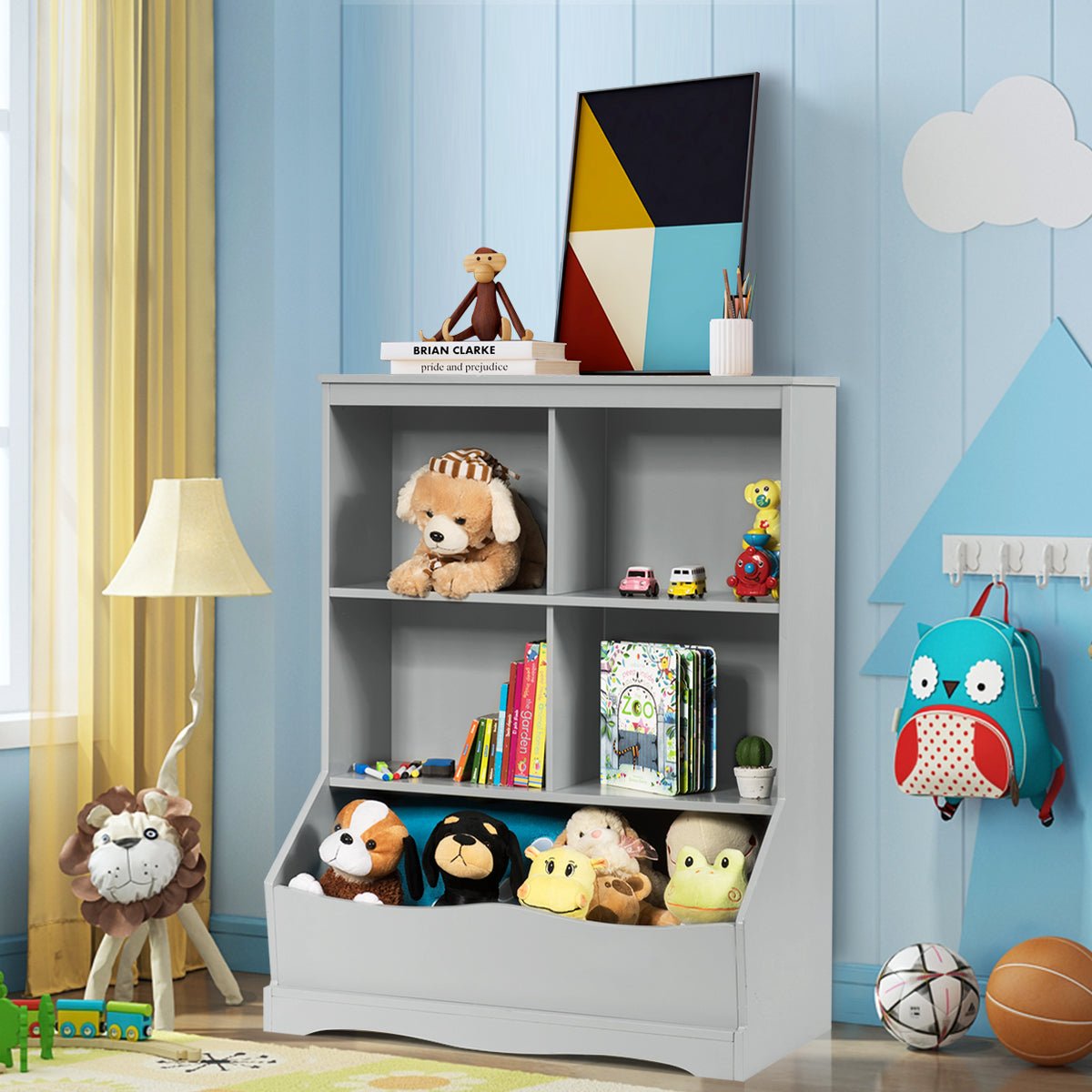 Grey 3-Tier Kids Wooden Bookshelf: Where Learning Meets Neatness