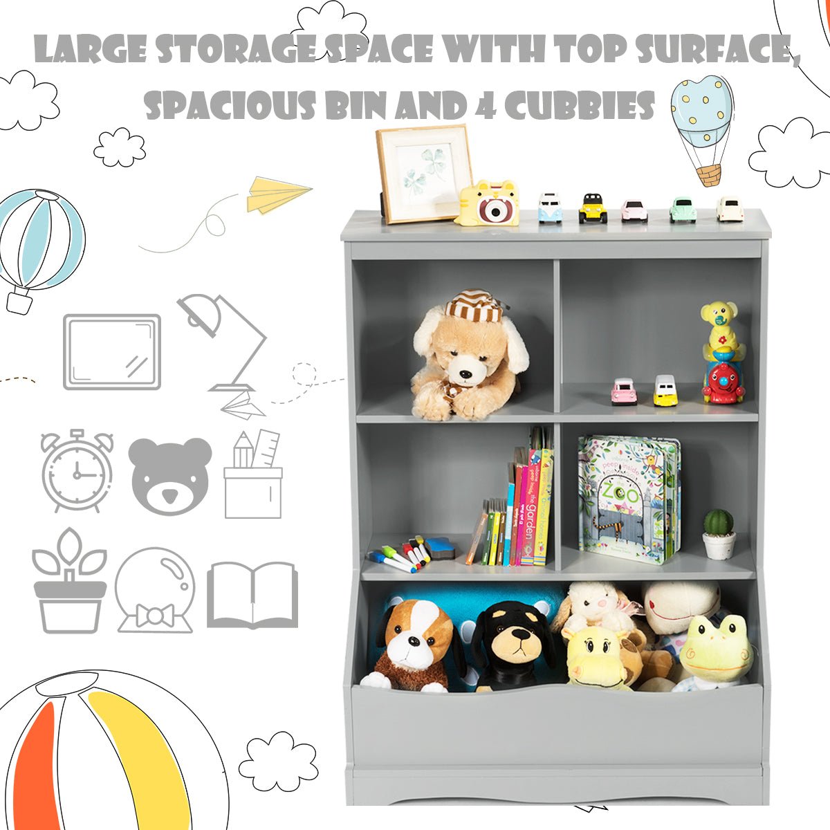 Grey 3-Tier Kids Wooden Bookshelf: Your Child's Perfect Reading Companion at Kids Mega Mart