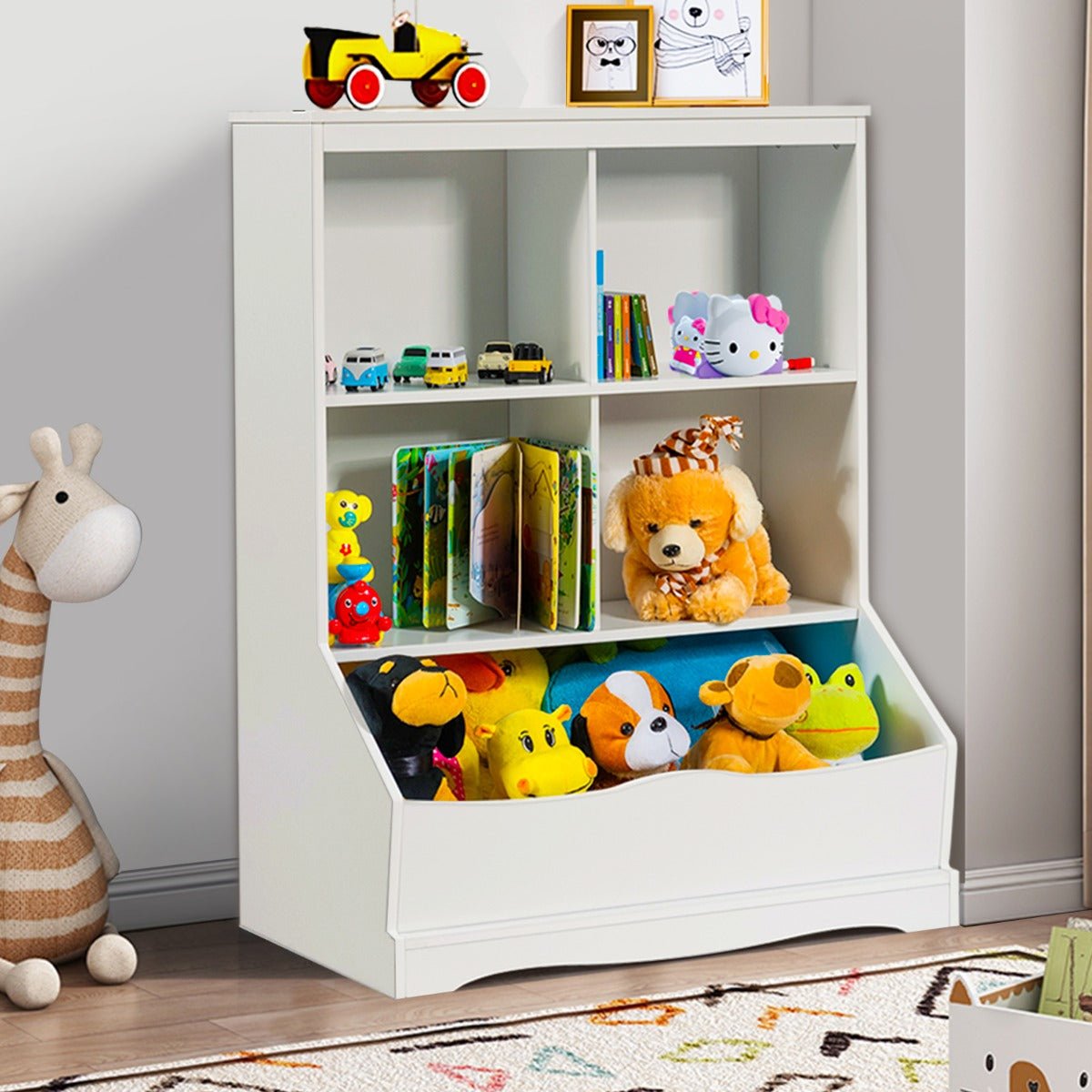 Enhance Reading Time with the White 3-Tier Kids Wooden Bookshelf