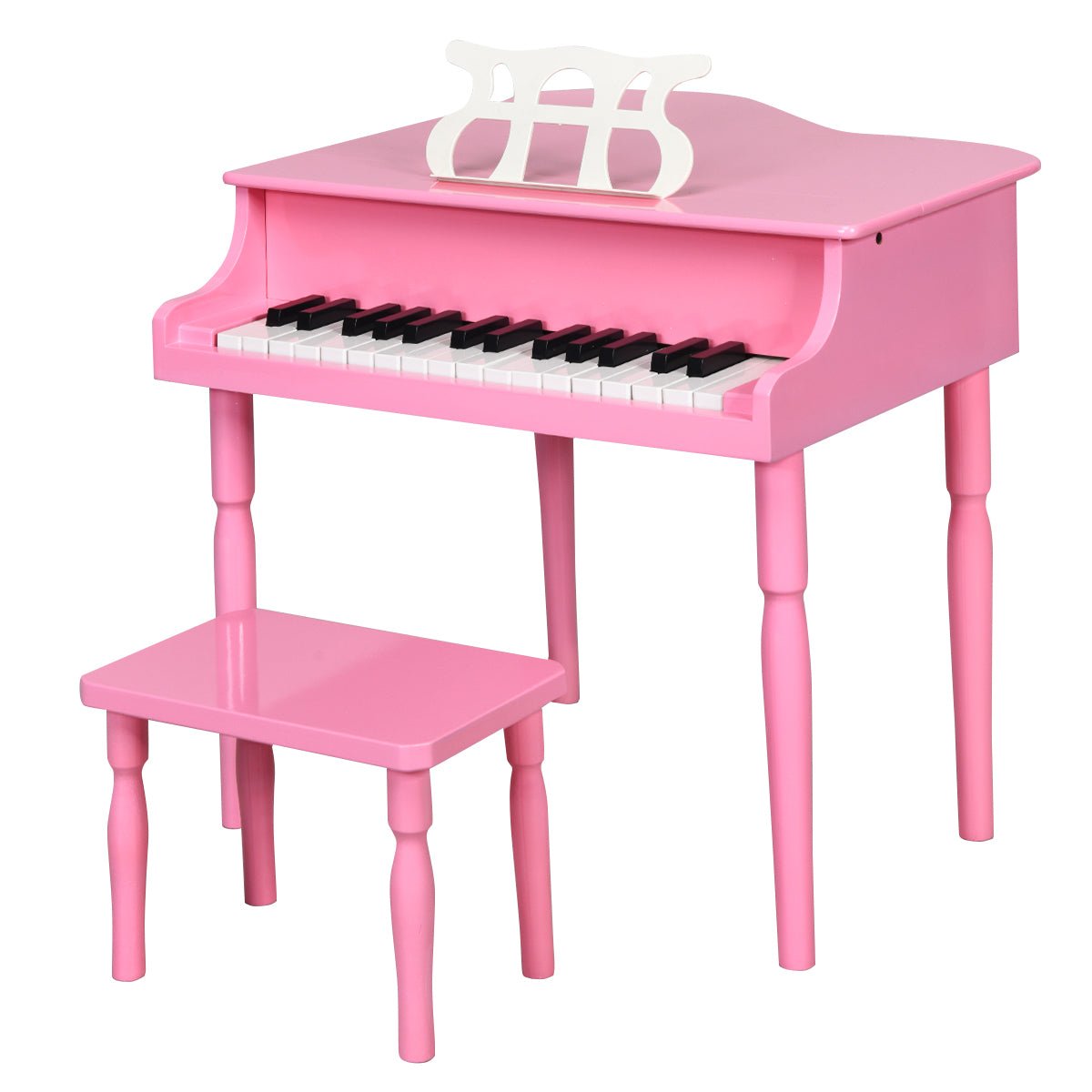 Inspiring Harmony: 30-Key Classic Baby Grand Piano with Bench & Music Rack Pink