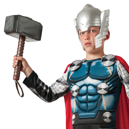 Thor hammer toy with wrist strap for kids costume play at home.