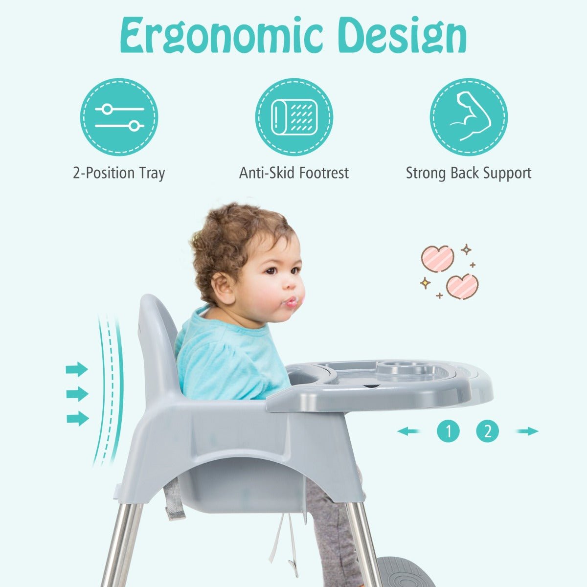 Experience Joyful Meals with the Grey 4-in-1 High Chair