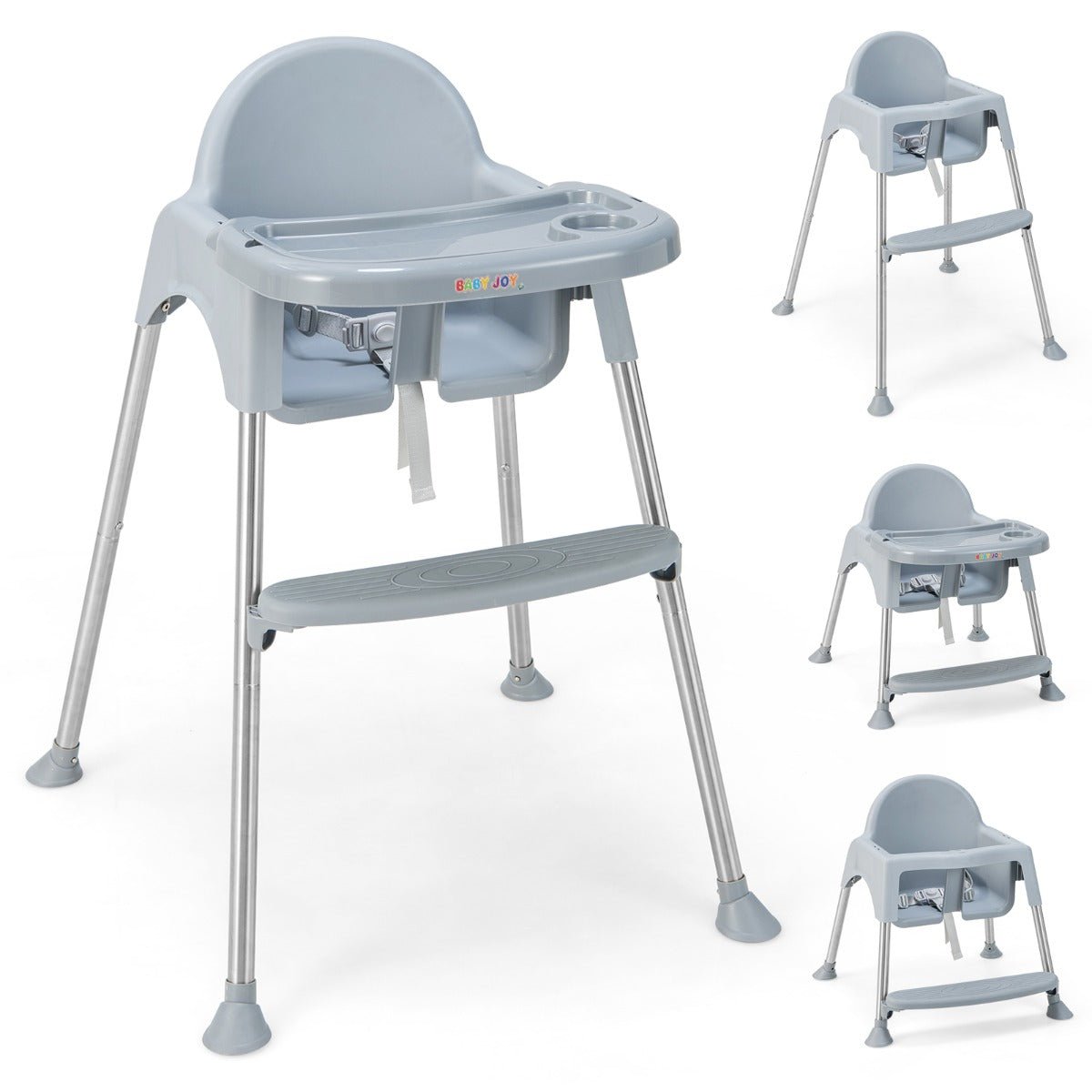 Shop Grey 4-in-1 Convertible Baby High Chair with Removable Tray