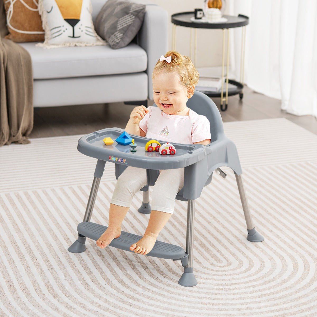 Get Ready for Meals: Grey 4-in-1 Convertible Baby High Chair