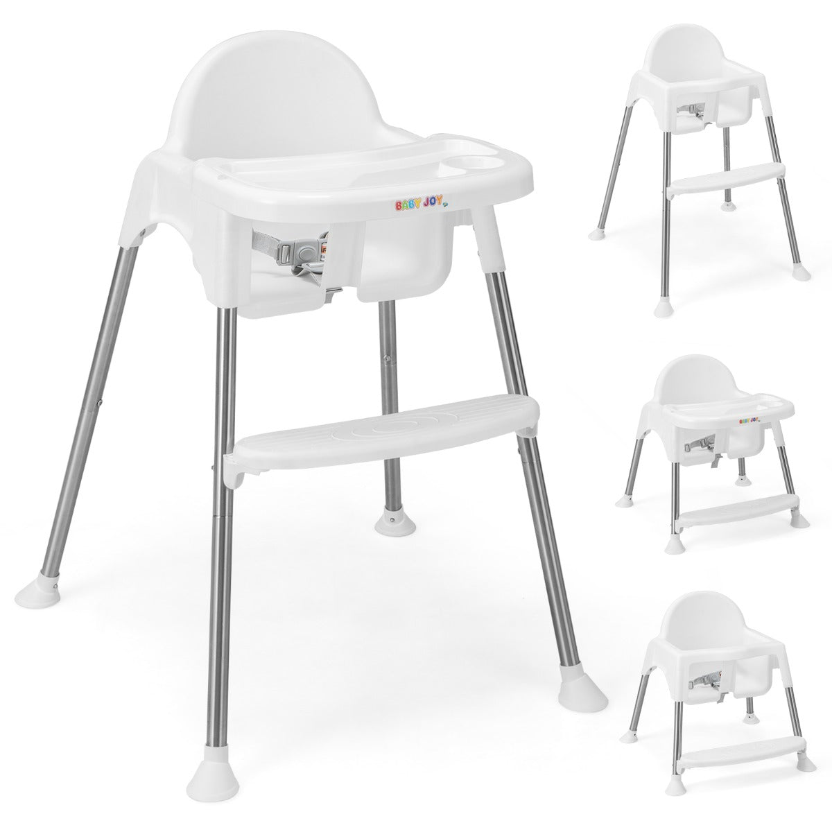 Shop White 4-in-1 Convertible Baby High Chair with Removable Tray