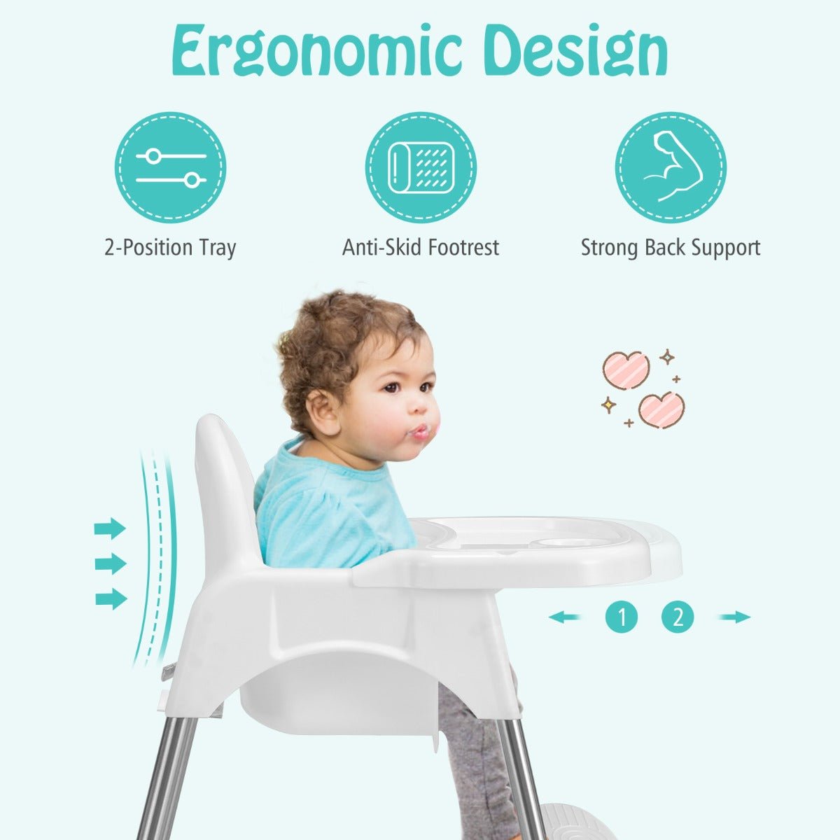 Experience Joyful Meals with the White 4-in-1 High Chair