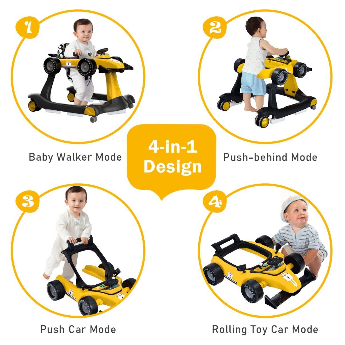 Grow-with-Me 4-in-1 Car Walker for Kids