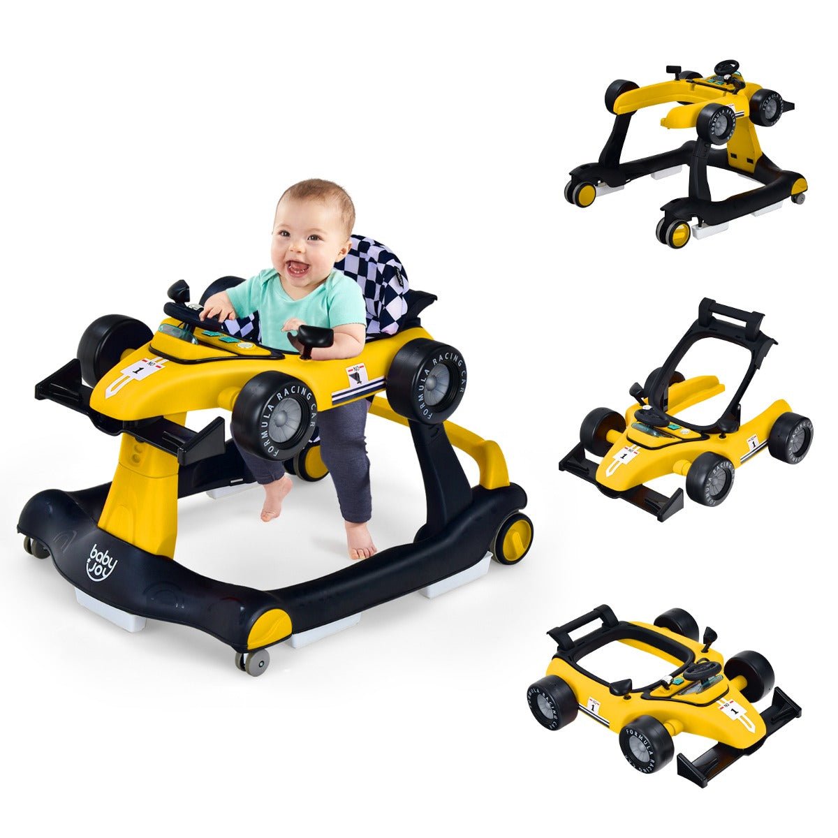 Versatile Kids Activity Car Walker in Yellow