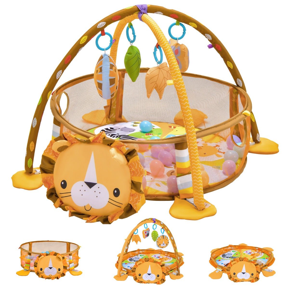 Shop 4-in-1 Baby Play Gym with Soft Padding Mat & Arch Design