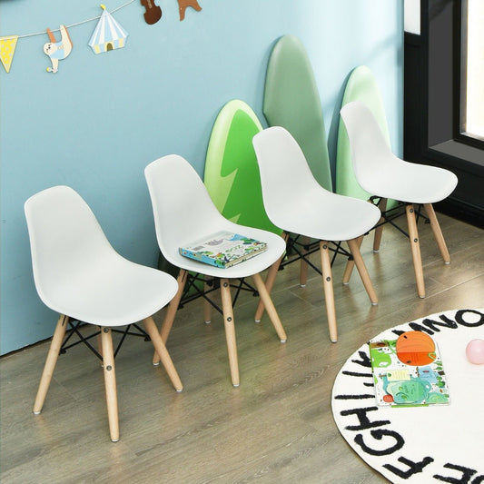 Children's Chairs 4-Pack with Solid Wood Legs - Perfect for Nursery, School, Home