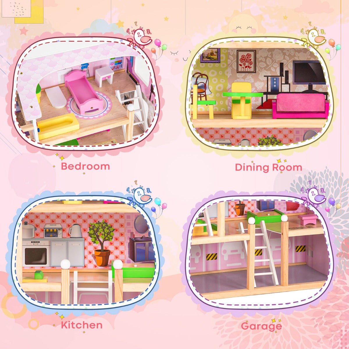 Dive into Fantasy with a 4-Storey Doll House: Furniture and Fun Dive into Fantasy with a 4-Storey Doll House: Furniture and Fun