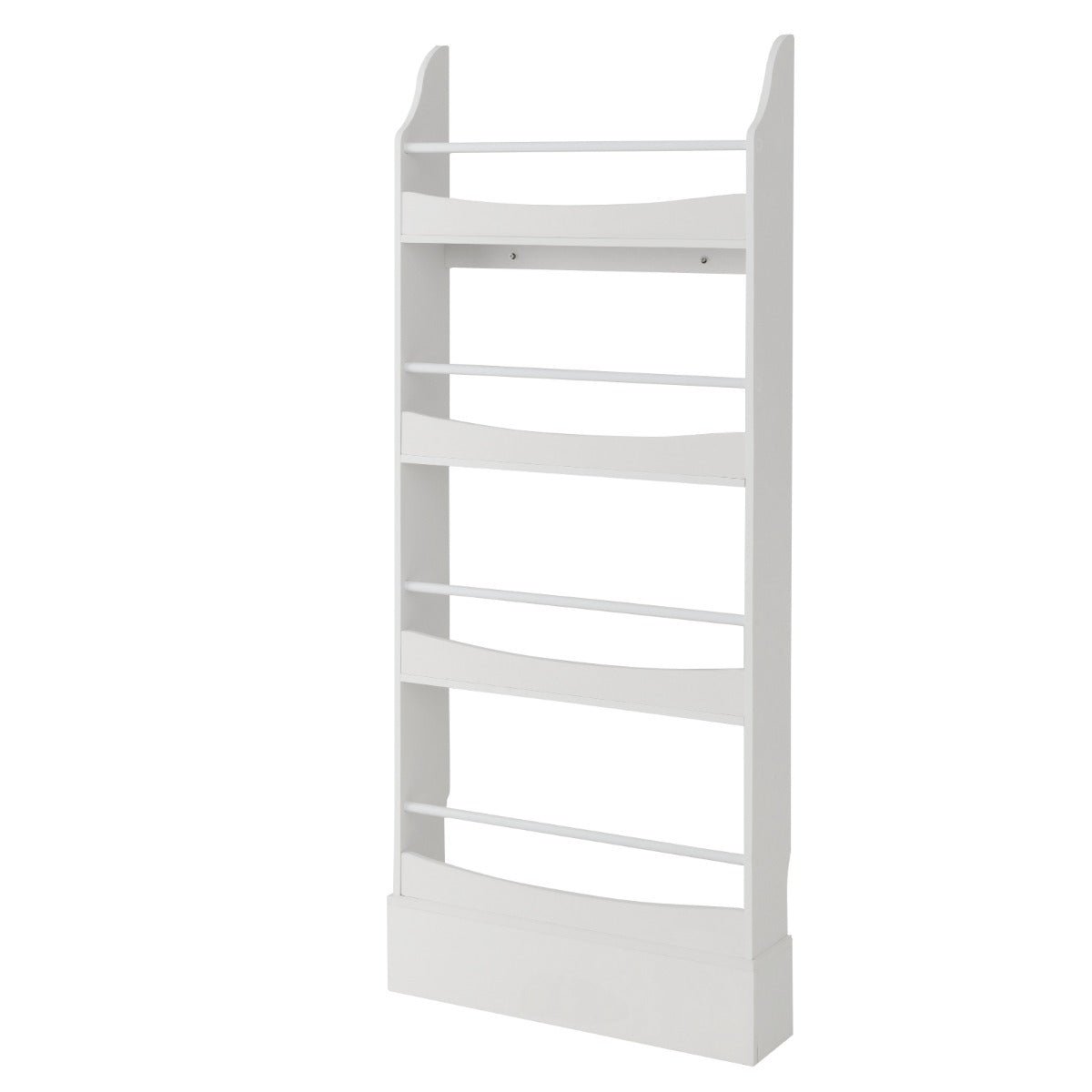 Kid-Friendly 4-Tier Bookcase with Guardrails for Organized Play & Study