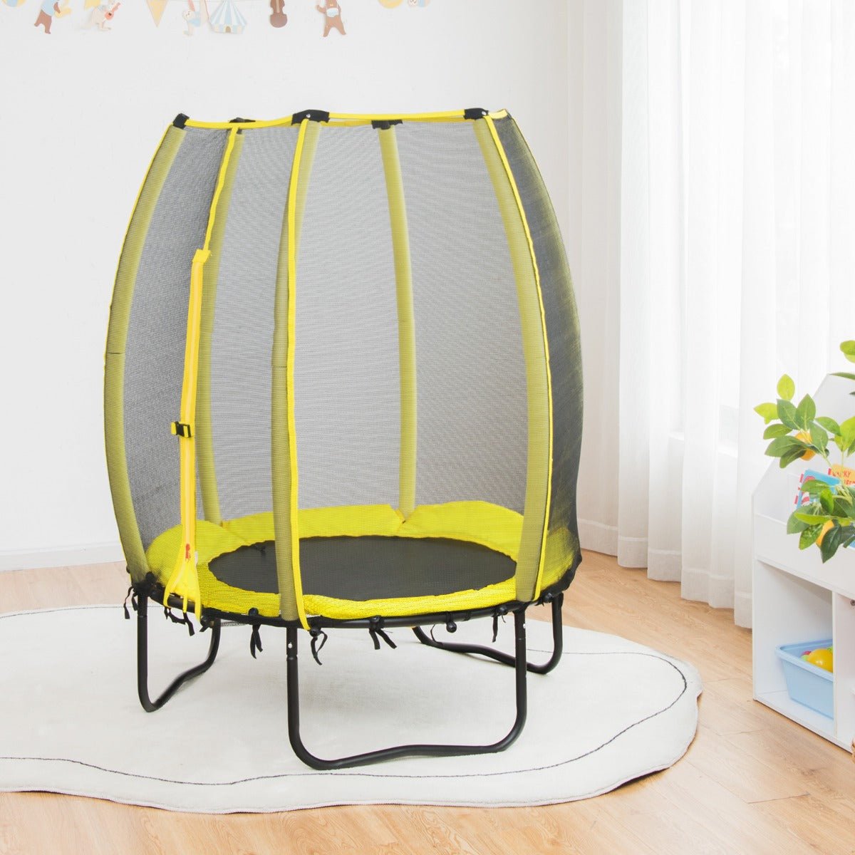Spring into Action: 42 Inches Trampoline with Enclosure Net and Safety Pad