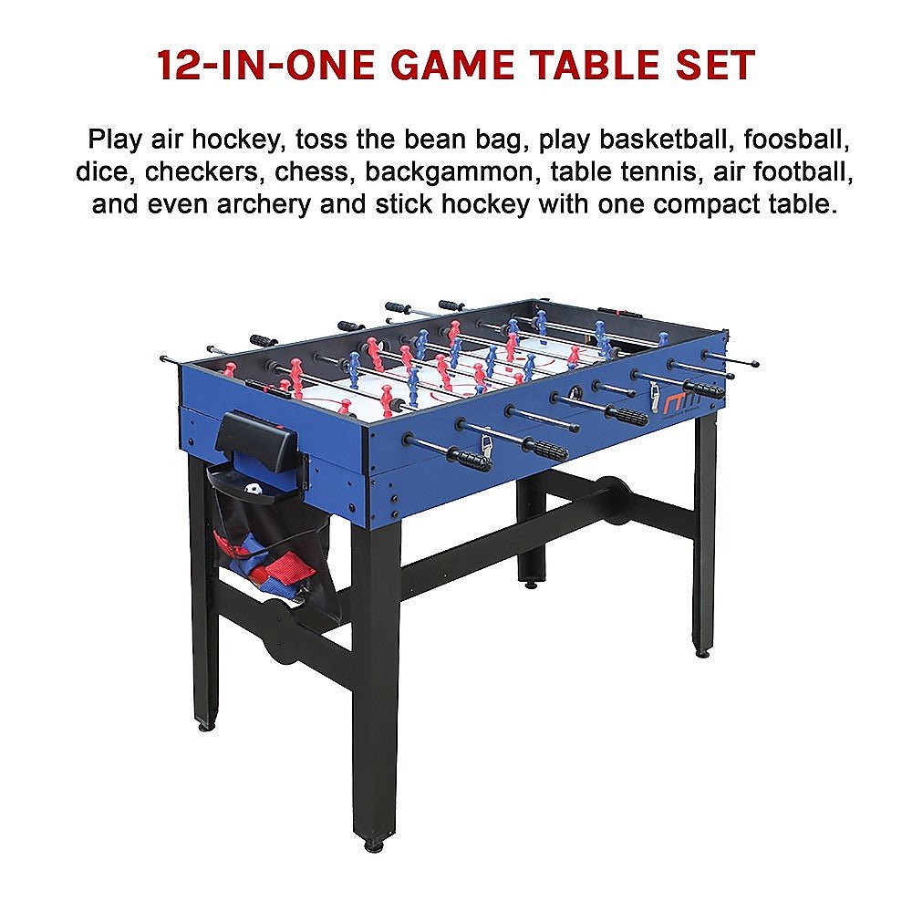 4FT 12-in-1 Combo Games Table for Kids - Features Foosball, Basketball, Hockey, Pool and Tennis 4FT 12-in-1 Combo Games Table for Kids - Features Foosball, Basketball, Hockey, Pool and Tennis