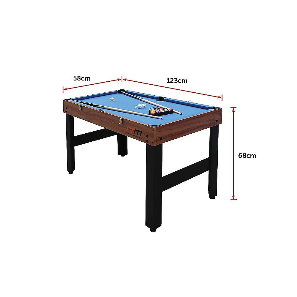 Versatile 4FT 3-in-1 Games Table for kids - Foosball, Soccer, Hockey, Pool fun at home.