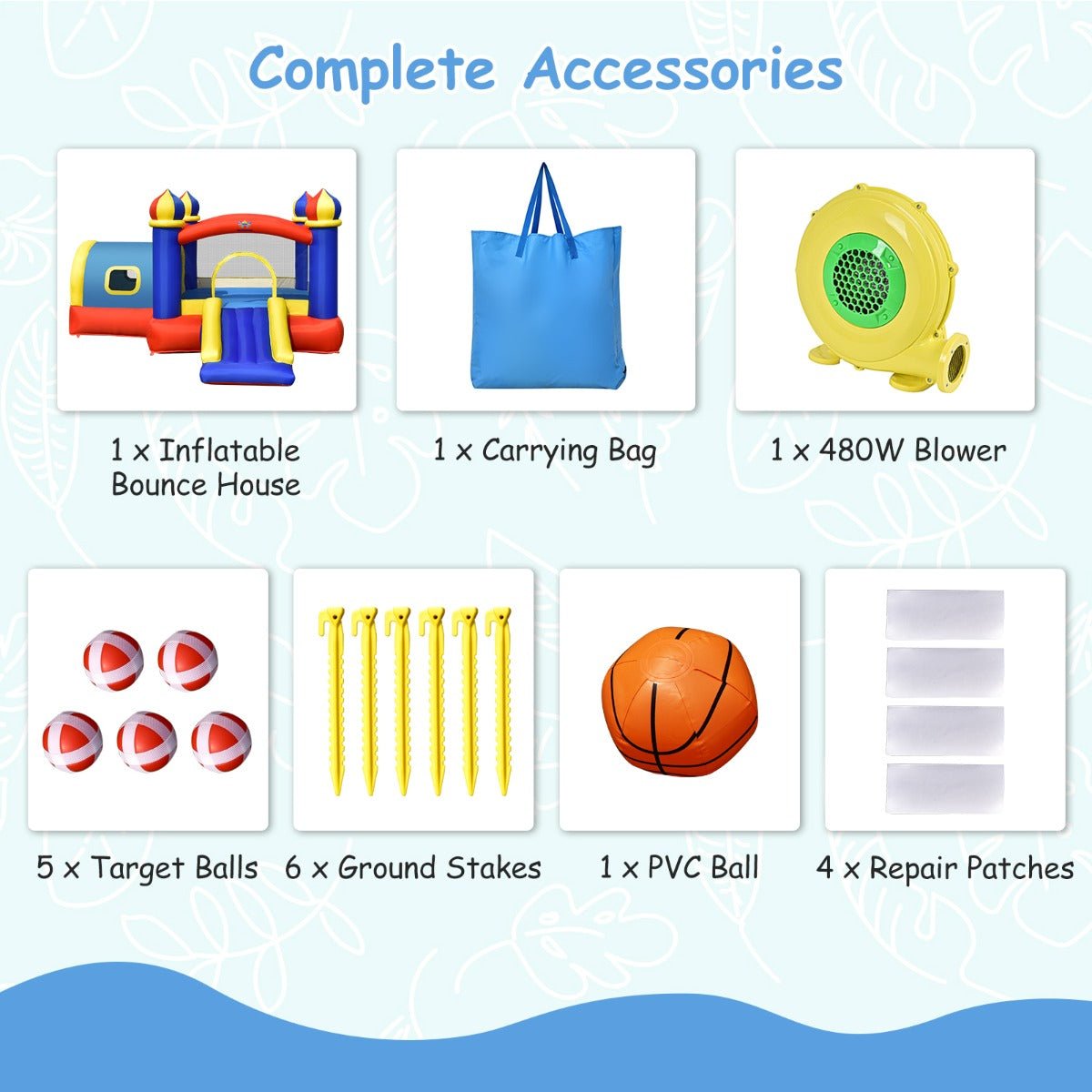 Kids 5-in-1 Inflatable Bounce House - Slide, Bounce, and Outdoor Thrills Kids 5-in-1 Inflatable Bounce House - Slide, Bounce, and Outdoor Thrills