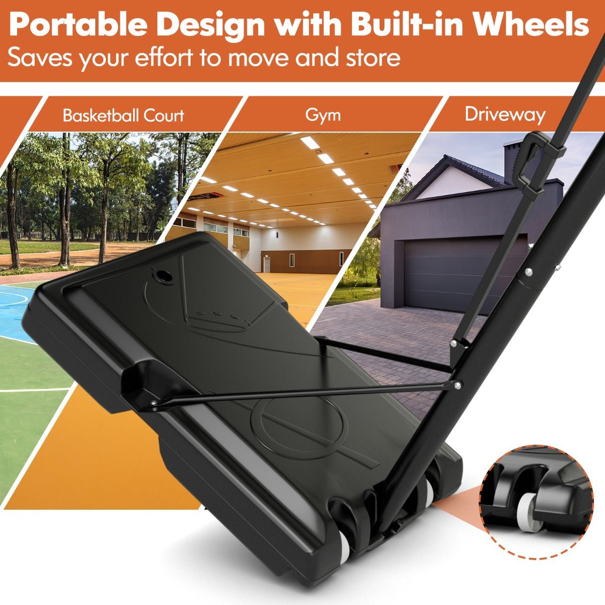 Sturdy basketball hoop with movable design Sturdy basketball hoop with movable design