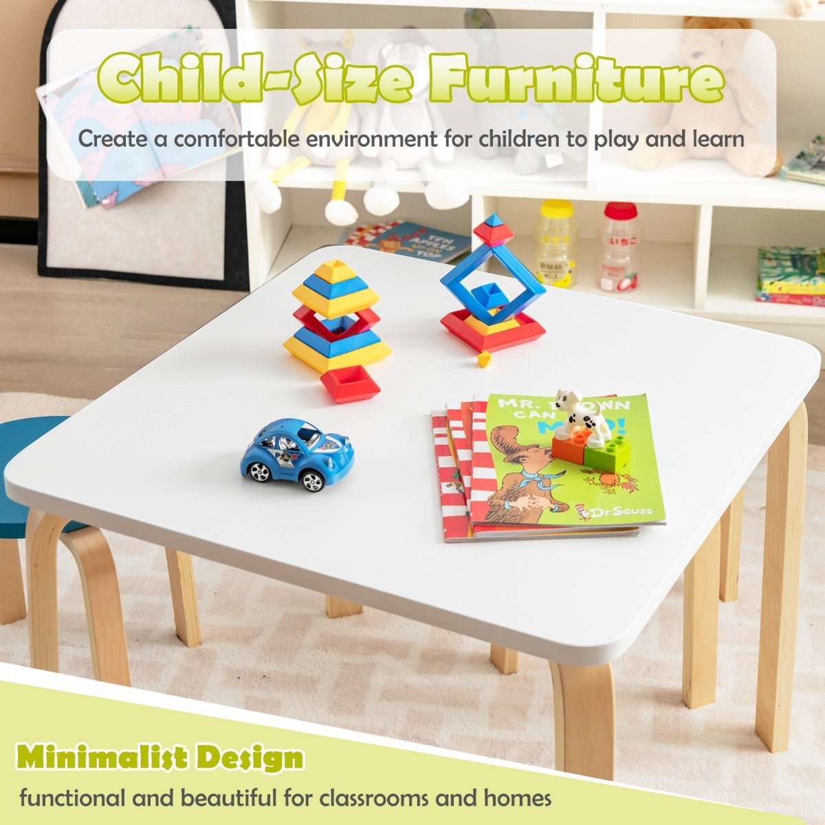 Multicolour Magic: 5-Piece Kids Table & Chair Set for Enchanting Rooms