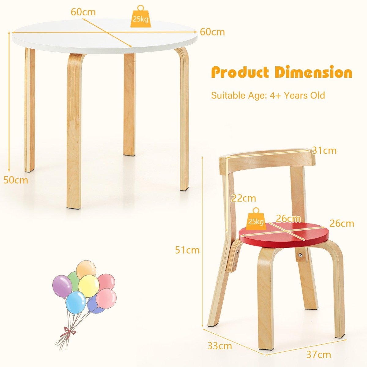 Buy the Ultimate Multi-Color Wooden Kids Table and Chairs Set