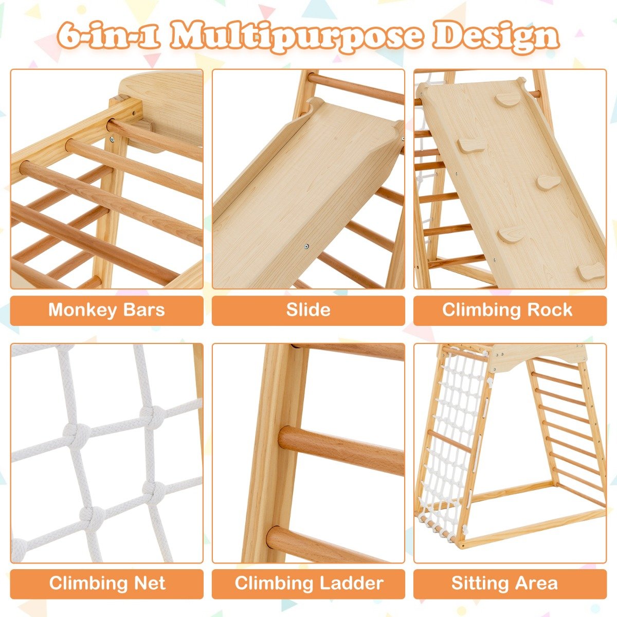 Double-Sided Ramp Jungle Gym for Creative Play