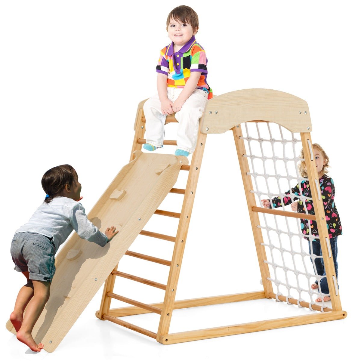Multi-Activity Jungle Gym for Kids with Ramp