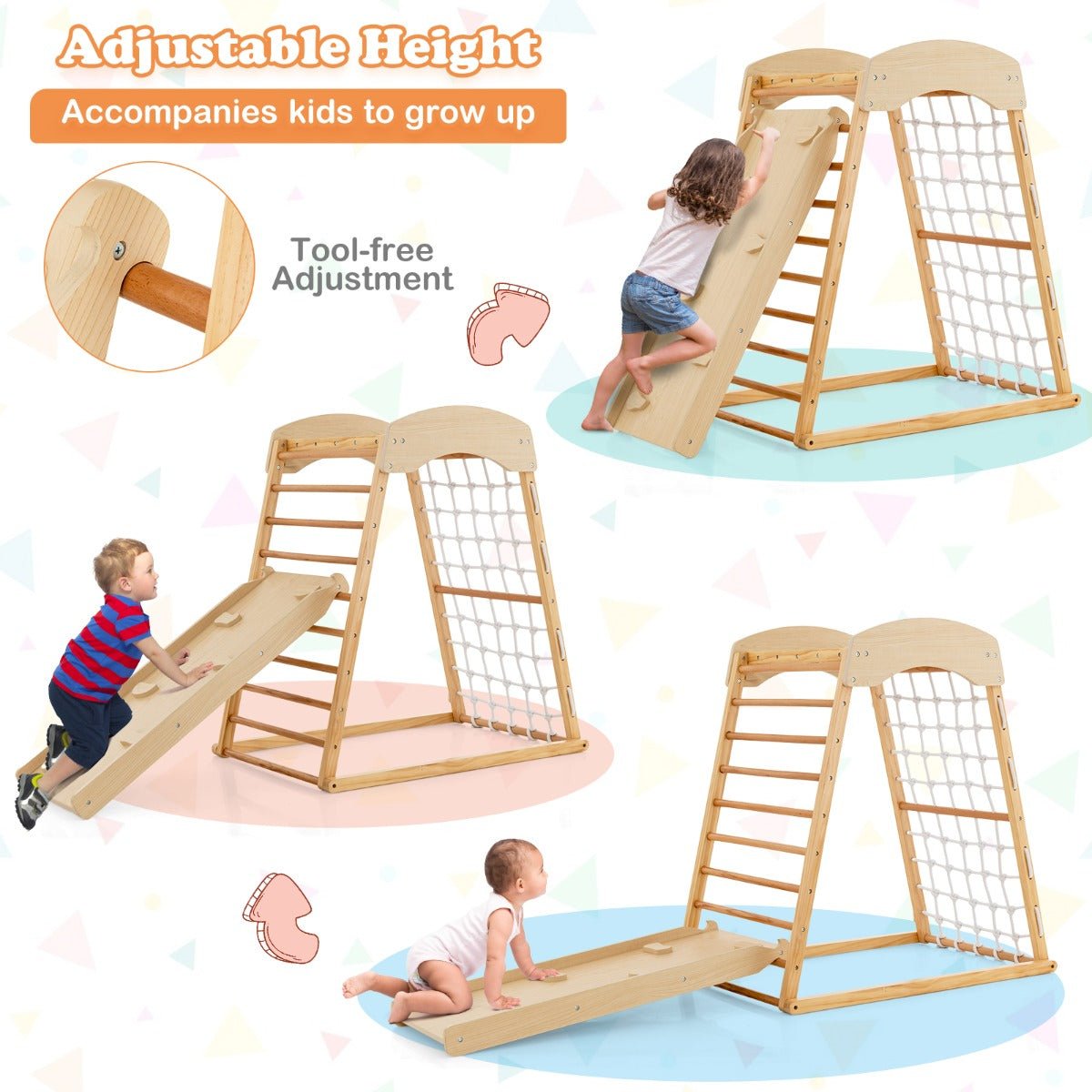 Versatile Play Gym with Climbing and Sliding Options