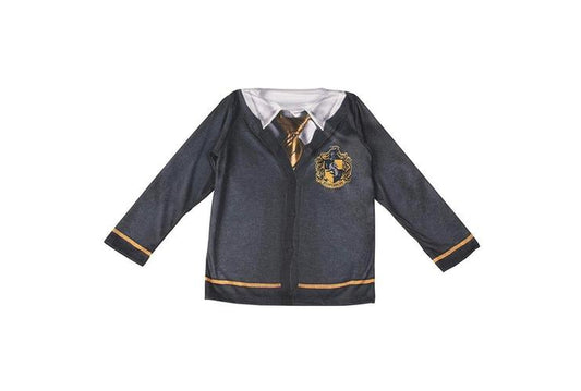 Hufflepuff costume top for kids to channel magic at home playtime. Harry Potter-inspired.