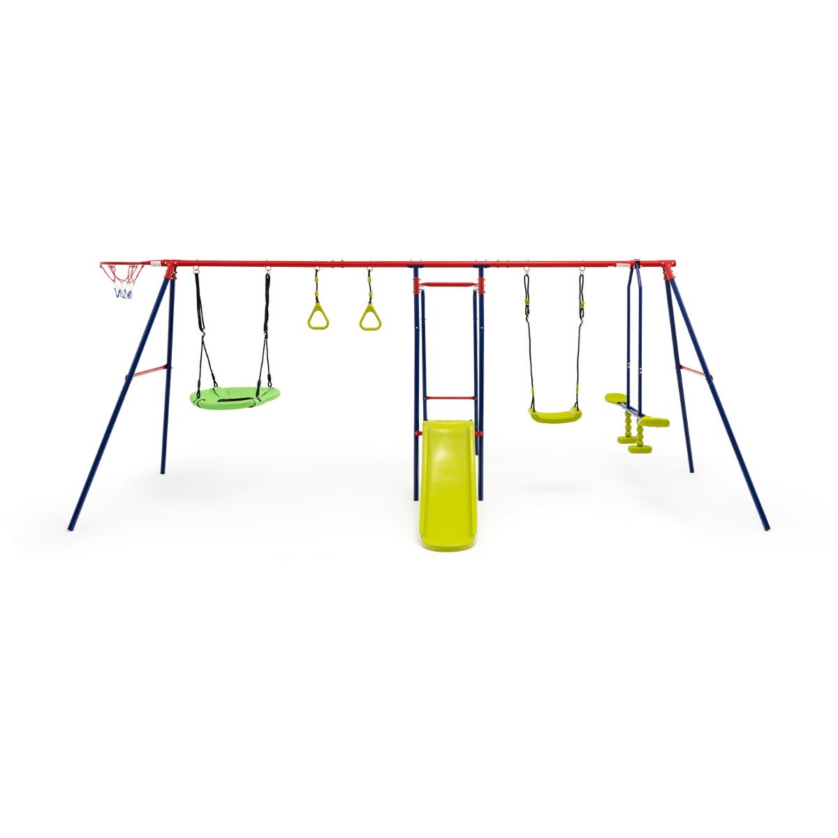 Ultimate 7-in-1 Swing Set with Ground Stakes: Versatile Outdoor Fun