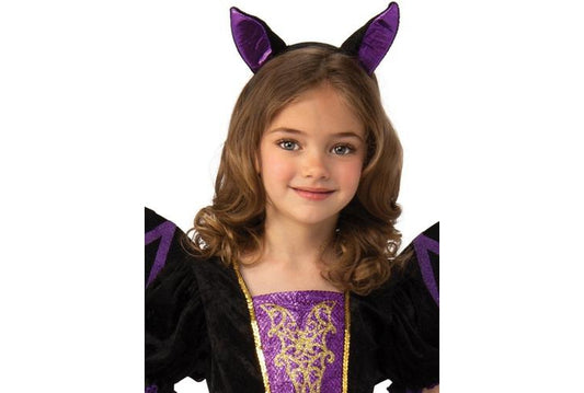 Childs bat costume with wings and headband, perfect for imaginative play and Halloween fun.