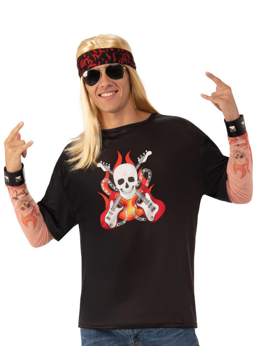 Rock star costume set with wig for kids creative play at home