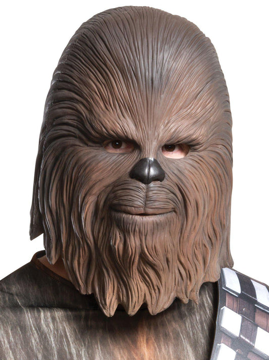 Chewbacca adult costume with mask for Star Wars fans, perfect for cosplay or Halloween.