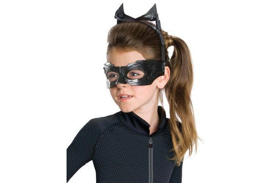 DC Comics Catwoman Child Costume with Mask and Belt for imaginative play at home.