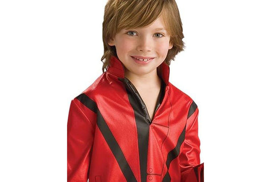 Kids Michael Jackson Thriller costume top, official design for spooky dress-up fun at home.